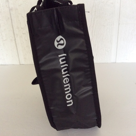 LULULEMON NAMASTE BLACK AND WHITE SMALL MANIFESTO  SHOPPING TOTE BAG - Picture 4 of 5